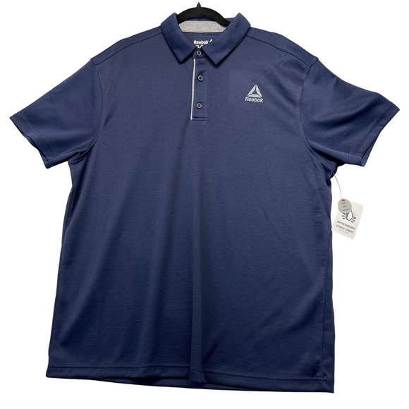 Reebok Other - Reebok Mens XL Performance Polo Shirt Navy Blue Short Sleeve Moisture Wick NWT